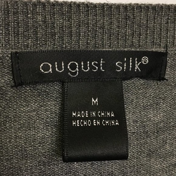 August Silk Gray Embellished Cardigan M - Picture 4 of 8